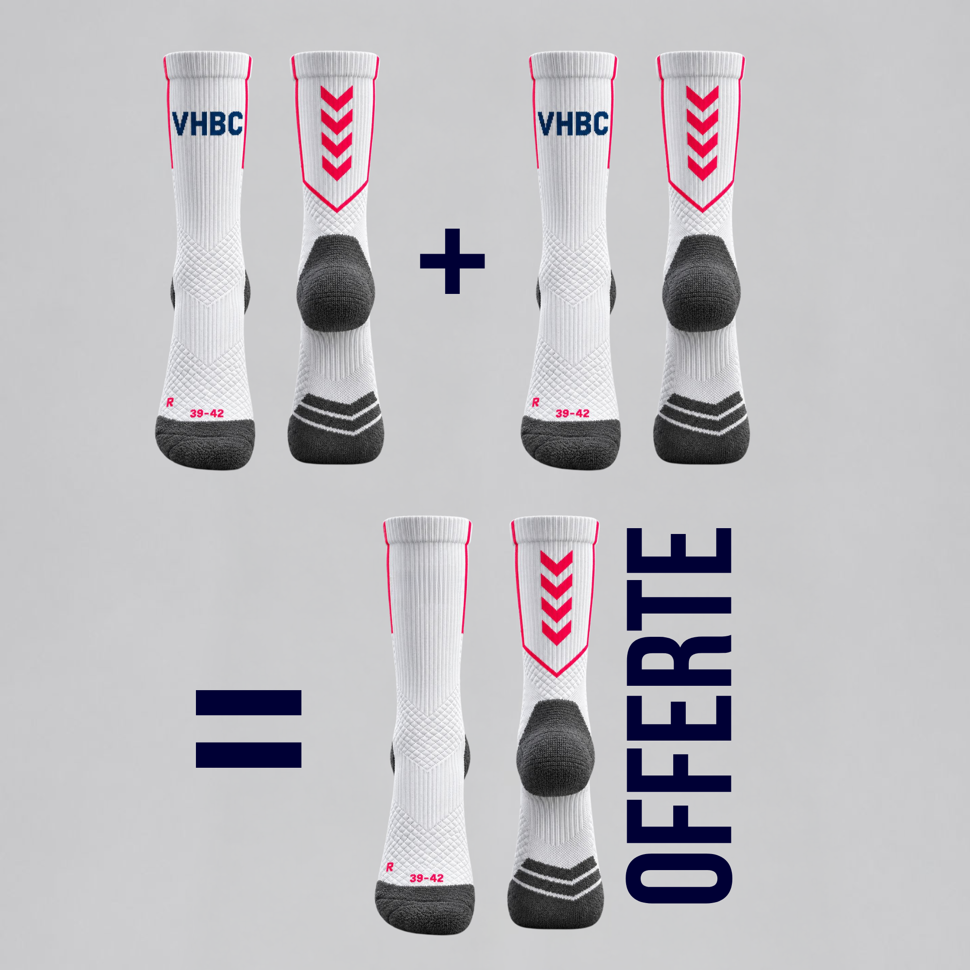 2 Paires de Chaussettes VHBC = 1 Paire classique Offerte